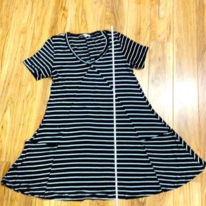 Large Black/white striped dress